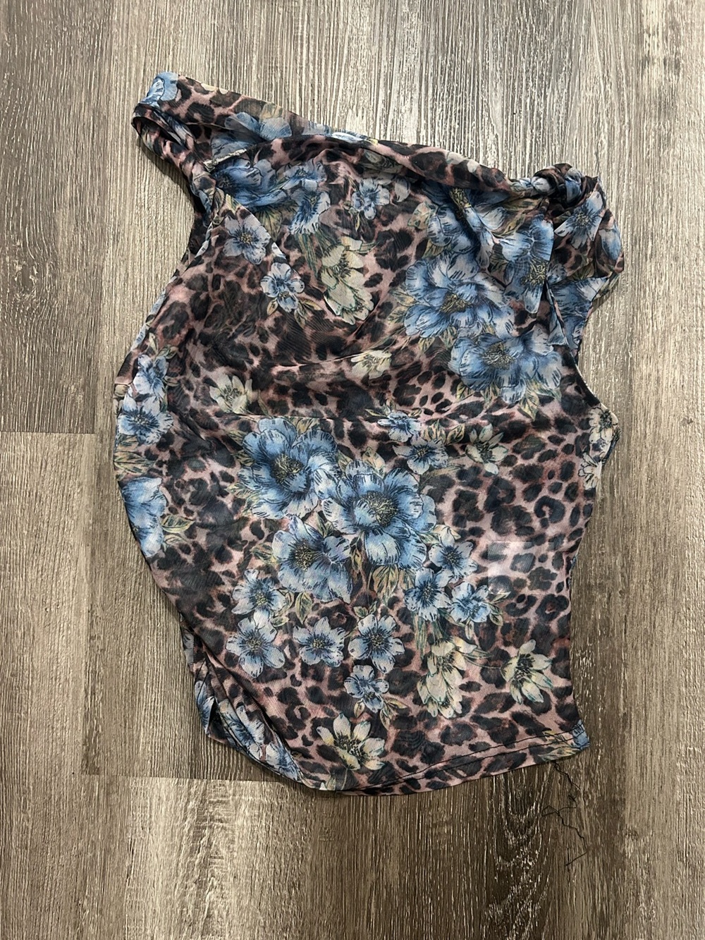 90s Grunge Floral Leopard Mesh Tank